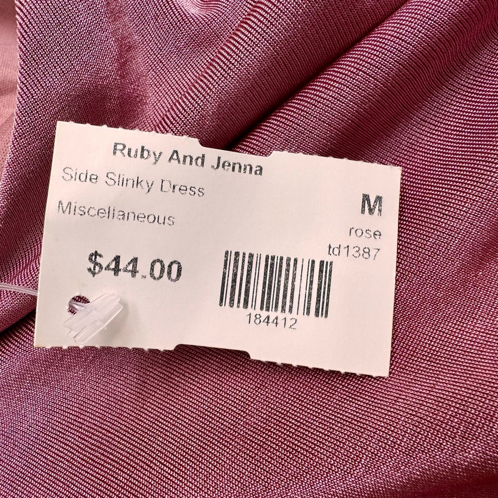 Pink Asymmetrical Ruched Cocktail Dress - Picture 3 of 3